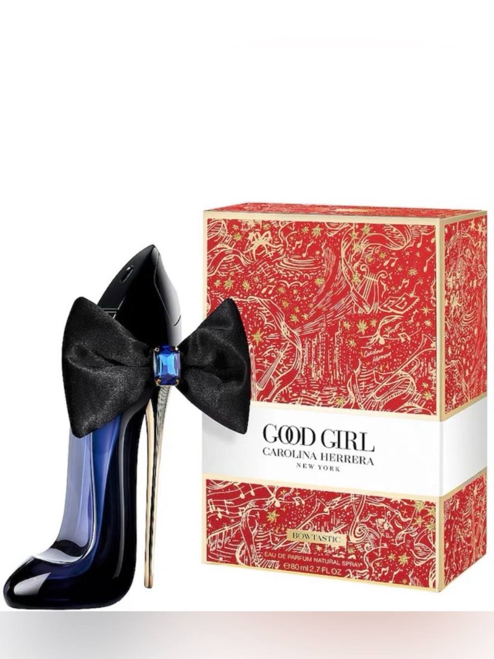 Carolina Herrera Good Girl Fragrance Bottle - Black & Blue with Gold Heel